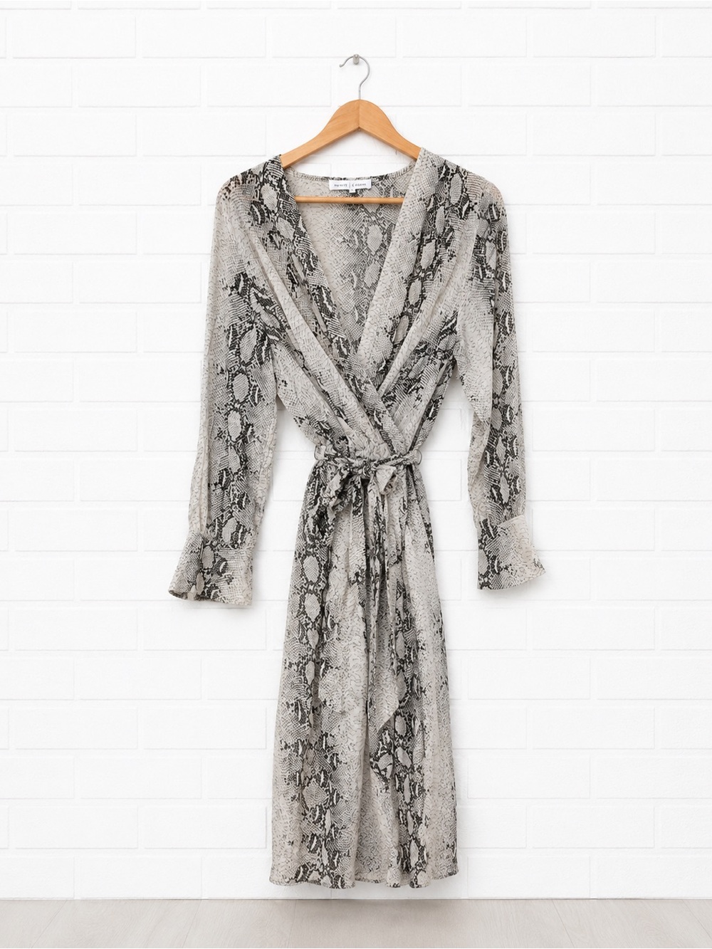 Snake Print Wrap Midi Dress Animal Print 90s Femme Fatale
